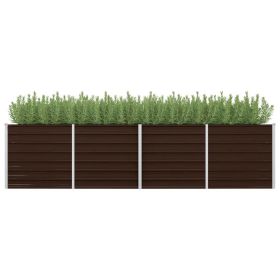Garden Raised Bed Brown 126"x31.5"x30.3" Galvanized Steel