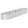 Garden Raised Bed 126"x31.5"x17.3" Galvanized Steel Silver