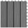 11 pcs Decking Tiles Deep Embossed WPC 12"x12" 1 sqm Gray-AS
