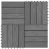 11 pcs Decking Tiles Deep Embossed WPC 12"x12" 1 sqm Gray-AS