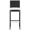 Garden Bar Stools with Cushions 2 pcs Black Poly Rattan