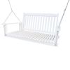 Front Porch Swing with Armrests, Wood Bench Swing with Hanging Chains,for Outdoor Patio ,Garden Yard, porch, backyard, or sunroom,Easy to Assemble,whi
