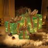 3pcs 60 Lights, Dusting Mesh, Streamer Bow, Battery Type (Not Included) Garden Gift Box Decoration