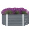 Raised Garden Bed 50.8"x50.8"x18.1" Galvanized Steel Gray
