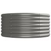 Garden Raised Bed Powder-coated Steel 201.6"x31.5"x14.2" Gray