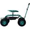 Rolling Garden Scooter Garden Cart Seat with Wheels and Tool Tray; 360 Swivel Seat; Green