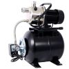 1.6HP Shallow Well Pump with Pressure Tank,garden water pump, Irrigation Pump,Automatic Water Booster Pump for Home Garden Lawn Farm, stainless steel