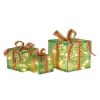 3pcs 60 Lights, Dusting Mesh, Streamer Bow, Battery Type (Not Included) Garden Gift Box Decoration