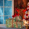 3pcs 60 Lights, Dusting Mesh, Streamer Bow, Battery Type (Not Included) Garden Gift Box Decoration