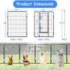 40" Outdoor Fence Heavy Duty Dog Pens 8 Panels Temporary Pet Playpen with Doors