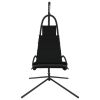 Garden Swing Chair with Cushion Black Oxford Fabric and Steel
