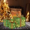 3pcs 60 Lights, Dusting Mesh, Streamer Bow, Battery Type (Not Included) Garden Gift Box Decoration