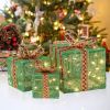 3pcs 60 Lights, Dusting Mesh, Streamer Bow, Battery Type (Not Included) Garden Gift Box Decoration