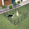 40" Outdoor Fence Heavy Duty Dog Pens 16 Panels Temporary Pet Playpen with Doors
