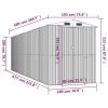 Garden Shed Dark Brown 75.6"x271.3"x87.8" Galvanized Steel