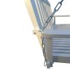 Front Porch Swing with Armrests, Wood Bench Swing with Hanging Chains,for Outdoor Patio ,Garden Yard, porch, backyard, or sunroom,Easy to Assemble,whi