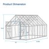 8' W x 16' D Walk-in Polycarbonate Greenhouse with Roof Vent, Sliding Doors, Aluminum Hobby Hot House for Outdoor Garden Backyard