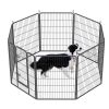 40" Outdoor Fence Heavy Duty Dog Pens 8 Panels Temporary Pet Playpen with Doors