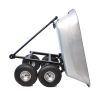 Folding car Poly Garden dump truck with steel frame, 10 inches. Pneumatic tire, 300 lb capacity body 55L silver