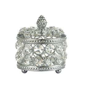 European Style Crystal Jewelry Box Iron Plating (Option: Silver-S)