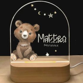 Acrylic Plug-in Bedside Lamp For Children's Creativity (Option: 7 Style-Single color-USB)