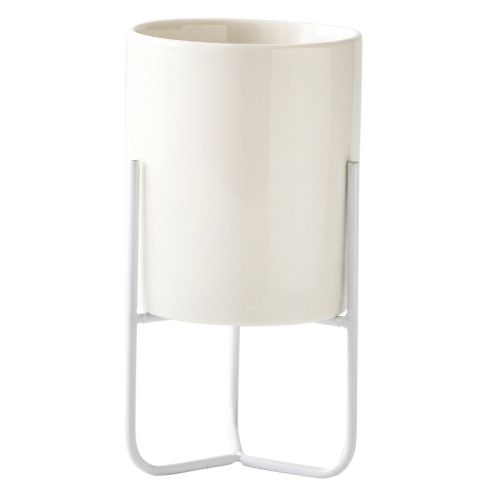 Gold-plated Iron Vase Simple Iron Frame Ceramic Flower Pot
