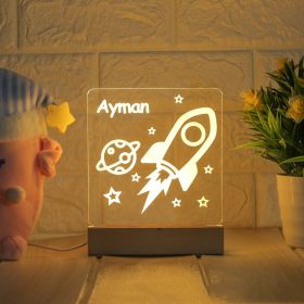 LED Bedside Lamp Children's Cartoon (Option: Rocket-Seven colors of the spectrum-USB)