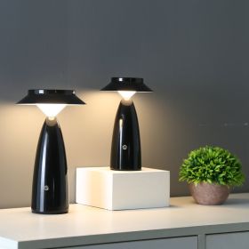 USB Rechargeable Desk Lamp European Modern And Simple (Option: Large Size-Bright Black)