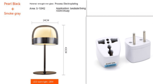 Nordic Glass Creative Modern Simple And Light Luxury Table Lamp (Option: Shiny BlackEU)