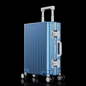 Fashion All-aluminum Magnesium Alloy Luggage (Option: Metallic Blue-26inches)