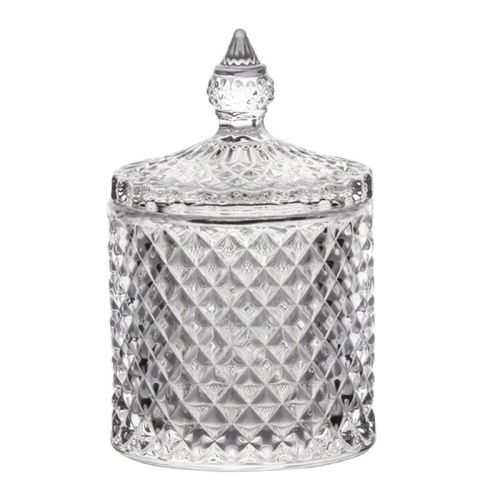 Puff Storage Box Bathroom Cotton Swab Storage Box Dressing Table Jewelry Glass Storage Jar