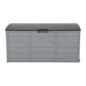 75gal 260L Outdoor Garden Plastic Storage Deck Box Chest Tools Cushions Toys Lockable Seat (Color: as picture)